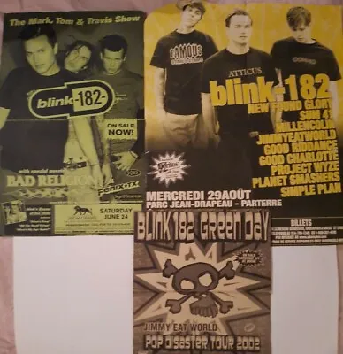 $211.45 • Buy Rare Vintage Blink 182 Live Posters Mark Tom Travis Show Pop Disaster Tour 99-00