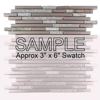 Stone Metal Tile Mosaic Thin Linear Kitchen Fireplace Wall Backsplash Gulf Gray • $4.40