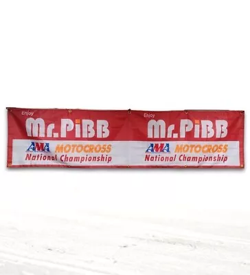 2 X 8ft Vintage Motocross Banner Flag Wall Sign Mr Pibb AMA Motocross Nationals • $35