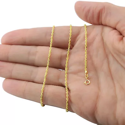 14K Yellow Gold 1.5mm-4mm Italian Rope Chain Pendant Necklace Mens Women 16 -30  • $96.98