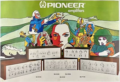 Original Vintage Poster PIONEER AMPLIFIERS Music Psychedelic Beethoven LINEN • $847.53
