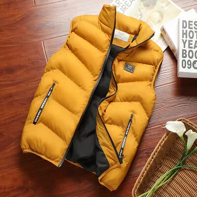 Men Quilted Padded Waistcoat Puffer Jacket Coat Gilet Vest Outwear Winter • £44.95