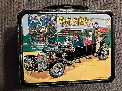 1965 THE MUNSTERS THERMOS Metal Lunch Box & Bottle SET (Kayro-Vue) RARE RED CAP • $499.99
