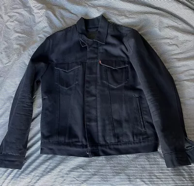 Levi’s Wool Trucker Jacket Dark Blue Medium Cinch Back • $55