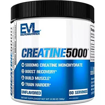 Evlution Pure Creatine 5000 Monohydrate Pre And Post Workout Unflavored 300g • $21.49