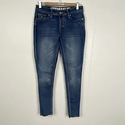 $19.99 • Buy Hydraulic Lola Curvy Jeans Womens Skinny Stretch Raw Hem Blue Denim Size 5/6.