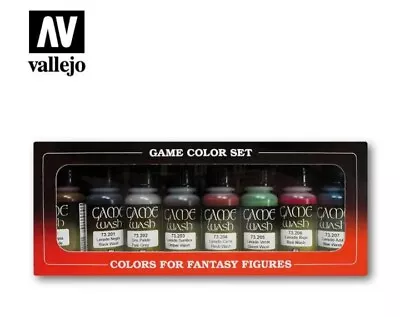 Vallejo Game Color Washes Lavados Set 8x17ML Bottles 73998 New • £16.99