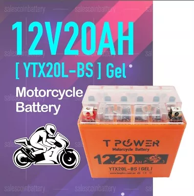 YTX20L-BS 12V GEL Battery 4 Harley-Davidson FLST FXD Softail Dyna Fat Bob • $69.59