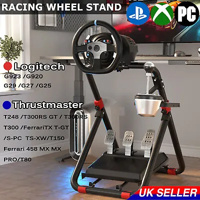 2024 Foldable Racing Steering Wheel Stand Logitech G923 G920 Thrustmaster T248 • £65.15