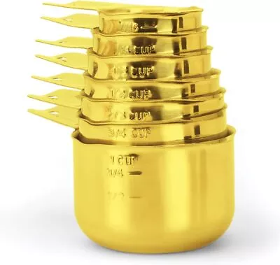 2lbDepot Gold Measuring Cups Premium 18/8 Stainless Steel Metal Stackable & Ne • $23.99