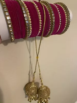 Indian Bollywood Bangles Bridal Fashion  Set With Karlee 2.8 • $45