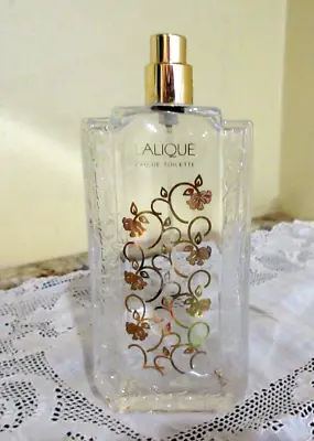 Vintage Lalique Eau DuToilette 3.3 Oz. 50ml  Perfume Bottle Empty No Cap • £14.74