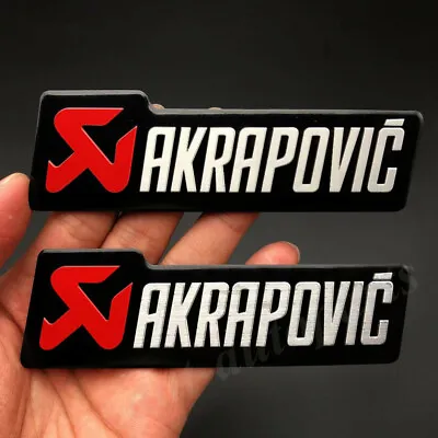2pcs Metal AKRAPOVIC Exhaust Heat Resistant Foil Car Emblem Badge Decal Sticker • $12.90