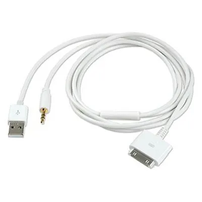 USB Dock To Car Audio AUX 3.5mm Data Charger Cable 4 IPod IPhone 33g 4 4s • £4.99