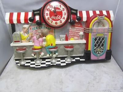 Vintage Coca Cola Ice Cream Parlor/Diner/Wall Clock/Battery Operated WORKS • $27