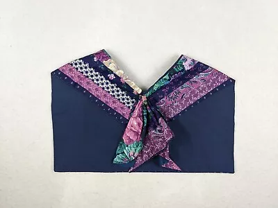 Vintage Blue & Purple Floral Print Sailor Collar - Removable • $11.99