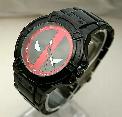 Marvel Comics DeadPool Face Logo Accutime Sport Watch Large Men's New NOS Box • $47.54