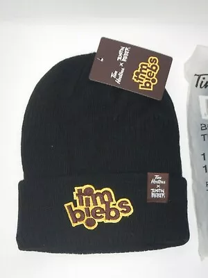 JUSTIN BIEBER X TIM HORTONS Tim Beibs Black Toque Beanie Biebs Winter Hat NEW • $55.68