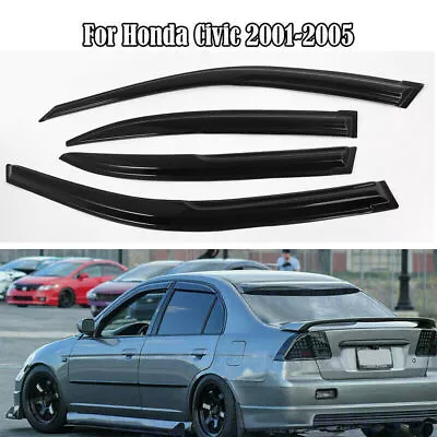 For Honda Civic Sedan 4 Door 2001-2005 Window Visors Vents Rain Guard Deflectors • $27.99