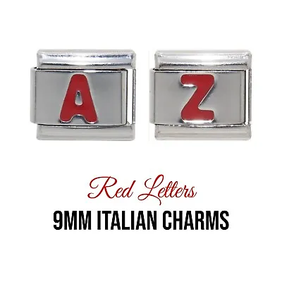 Red Letter Choice Of A-Z Italian Charm - Fits 9mm Italian Charm Bracelet • £2.99