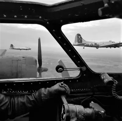 WW2 WWII Photo World War Two / Boeing B-17 Flying Fortress Cockpit Pit Formation • $6.49