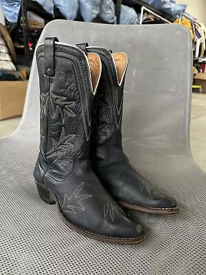 Vintage 50s 60s Leather Inlay Short Cowboy Western Boots Men’s 8 Texas Imperial • $79.99