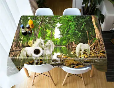 Magical Unicorn 3D Tablecloth Table Cover Cloth Rectangle Wedding Party Banquet • £141.92