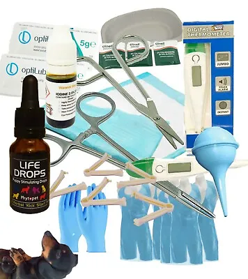 £29.99 • Buy Whelping Kit Forceps Cord Clamps Thermometer - Puppy Life Saver Drops-  Iodine
