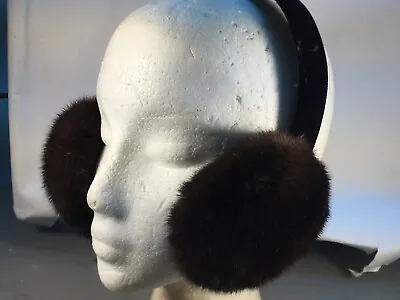 MAHOGANY  COLOR  FUR MINK EARMUFFS Finest Skins Great Prices  • $54.99