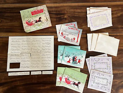 Vintage Mid-Century Christmas Select-A-Note Box W/ 9 Cards 8 Envelopes 42 Labels • $15