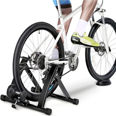 Magnetic Bike Trainer Stand Premium Steel Bicycle Indoor Exercise Fitness Black • $59.89