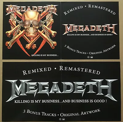 MEGADETH Rare 2002 DOUBLE SIDED PROMO POSTER FLAT For Killing Reissue CD 24x12 • $34.99