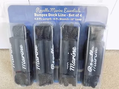 Regatta Marine Essentials Bungee Dock Line 4 Pack 4.5 Ft. 6 Ft. Stretch 12  Loop • $29.95