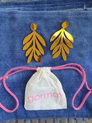 Gorman Mirka Mora Golden Leaf Earrings • $75