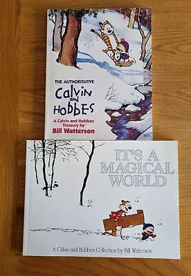 2 X Calvin & Hobbes Comic Cartoons Books: It's A Magical World & Authoritative C • £4