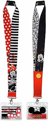 Disney Lanyards With ID Holders- Mickey And Minnie Mouse Premium Lanyards For... • $17.99