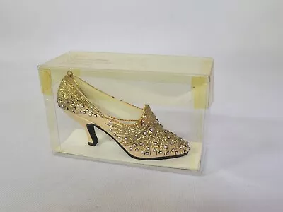 Metropolitan Museum Of Art Shoe Ornament Gold Turquoise Glitter W/ Box & Paper • $30