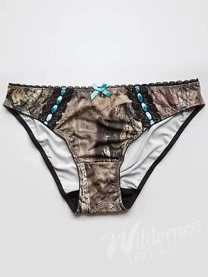 Mossy Oak Country Camo Bikini Panties Aqua Ribbon Pantry Camouflage Lingerie • $16.95