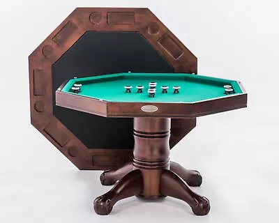 3 In 1 - 54  SLATE BUMPER POOL GAME TABLE IN WALNUT ~THE BOCA ~ BERNER BILLIARDS • $2999.99