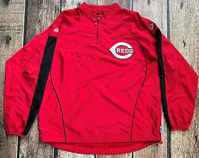 Majestic Cool Base Performance Apparel Jacket Mlb Cincinnati Reds Mens Xl Euc • $37.99