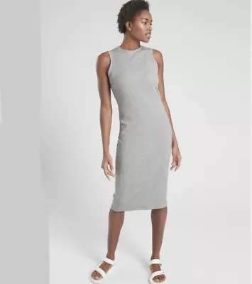 $34.99 • Buy ATHLETA Small Gray Grey Sunstream Midi Athleisure Travel DRESS Sleeveless 416815
