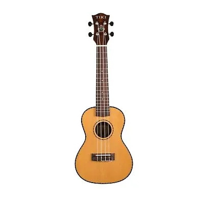 $358.95 • Buy Tiki '22 Series' Spruce Solid Top Concert Ukulele With Hard Case (Natural Gloss)