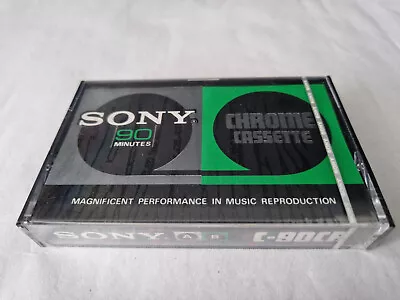 Sony C-90cr Chrome-blank Audio Cassette-japan 1976-78-new & Sealed • £17