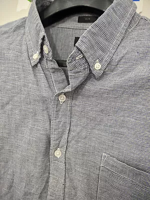 J Crew Shirt Mens XL Blue Baird McNutt Irish Long Sleeve Linen Blend Houndstooth • $20