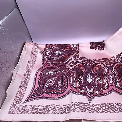 Paisley PINK And Purple SQUARE 100% THAI  Silk Scarf In MADE IN THAILAND • $14