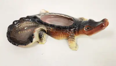 Vintage Ceramic Alligator Planter & Trinket Tray Figurine Florida • $29.95