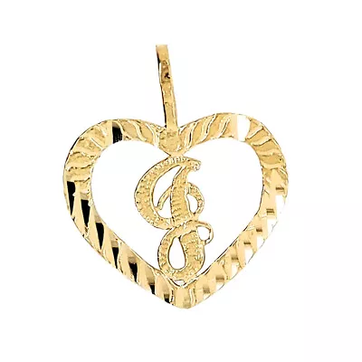 Precious Stars 14k Yellow Gold Heart-shaped Initial Letter 'J' Pendant Necklace • $44