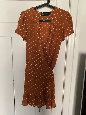 Realisation Par Valentina Mini Rust Spot Wrap Dress Size S • $60