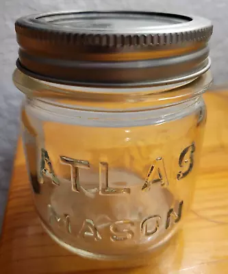 Atlas Mason 8 Ounce Glass Jelly Canning Jar With Band & Lid Regular Mouth • $5