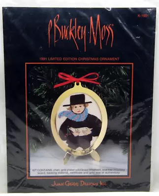 P Buckley Moss Cross Stitch Kit 1991 Limited Ed Christmas Ornament Amish Boy NEW • $4.95